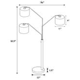 Jirou 84-inch Drum Shade Tree Floor Lamp Satin Nickel